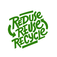 Reduce, recycle, reuse, repeate text icon. Hand-drawn eco-friendly quote, save the world slogan. Environmental ecological recycling symbol