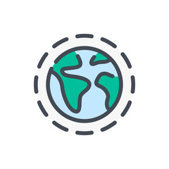 Poster - Earth atmosphere color line icon. Planet environment vector outline colorful sign.