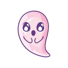 Sticker - funny halloween ghost on white background