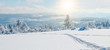 Leinwandbild Motiv  Stunning panorama of snowy landscape in winter in Black Forest - winter wonderland
