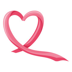 Poster - breast cancer ribbon on white background