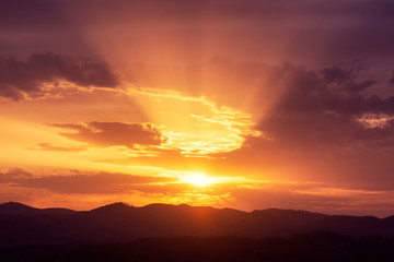 Canvas Print - Dramatic sunset