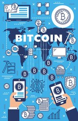 Aufkleber - Cryptocurrency, bitcoin, bank payment and exchange
