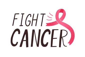 Wall Mural - Fight cancer handwritten lettering