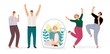 Introvert vs extravert. Introverted girl character, flat happy men and woman dancing. Extraversion, Introversion vector concept