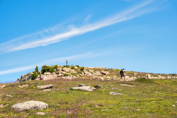 Wall Mural - People who walk up to the top of the mountain