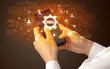 © ra2 studio - Female hand holding smartphone with MBA abbreviation, modern technology concept