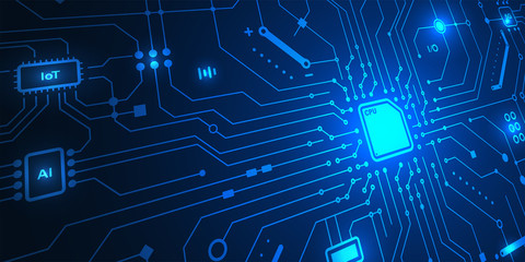 Wall Mural - electric circuit iot connection technology background. vector illustrator