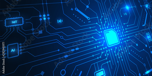 Electric circuit IoT connection technology background. Vector illustrator