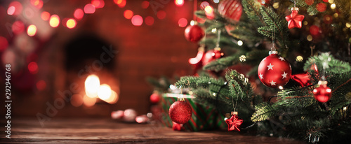 Fotomural Christmas Tree with Decorations