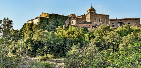 outdoor view of San Giovanni Battista church in the Italian rural town of Casalvieri in the Lazio region