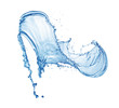 Leinwanddruck Bild - blue water splash isolated on white background