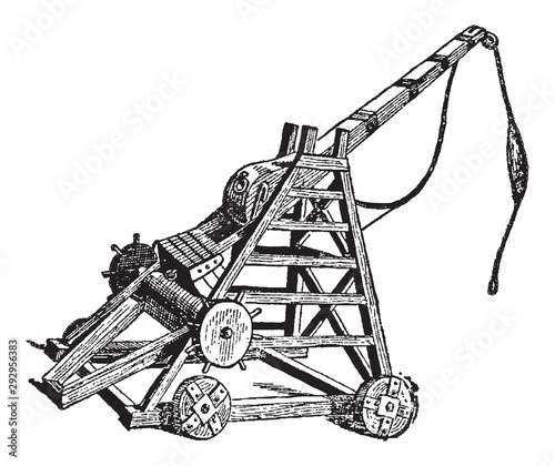 Fotomural Vintage engraving of a catapult