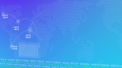 Poster - 4k global network connection and financial data connections, business data visualization, financial 