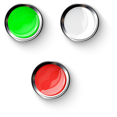 Wall Mural - Colored buttons with metallic elements, vector design