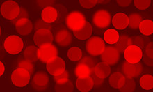 Red Festive Bokeh Background, Red Circles, Holiday, Light Effect, Bright, Blurred, Glitter, Christmas