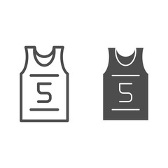 Poster - Sport tshirt line and glyph icon. Training tshirt vector illustration isolated on white. Sports clothes outline style design, designed for web and app. Eps 10.