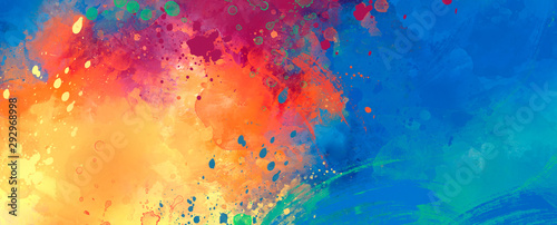 Fotografía bright Abstract watercolor drawing on a paper image