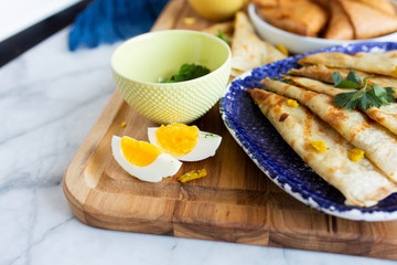 Wall Mural - Quesadillas and Samosas with Chutney 