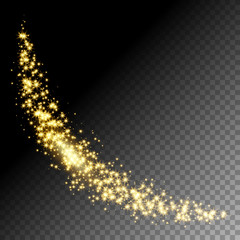 Poster - Golden glittering star way vector illustration
