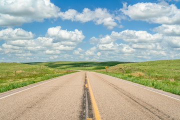 Wall Mural - rural highway across Nebraska Sandhills