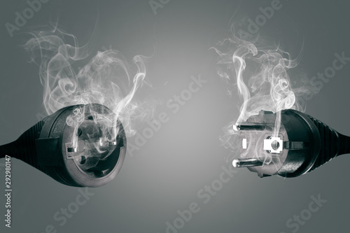 Fotomural Smoking power plug and socket