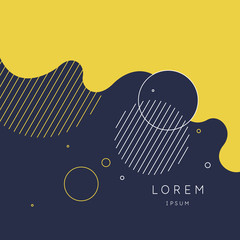 Fototapete - Trendy abstract background. Composition of amorphous forms and lines.