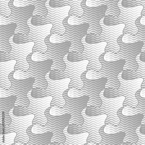 Optical illusion of volume and movement of geometric shapes. Abstract seamles...