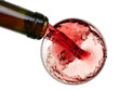 Red wine pouring, top view