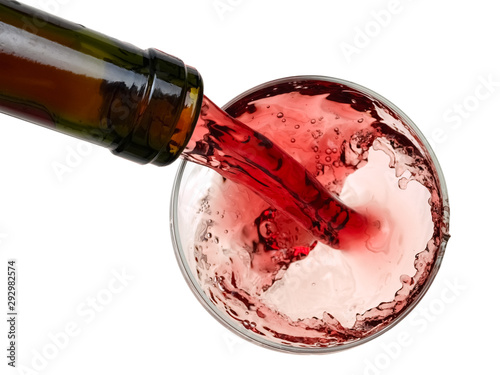 Photo Red wine pouring, top view