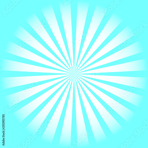 Blue Burst Pop art vector background in retro style