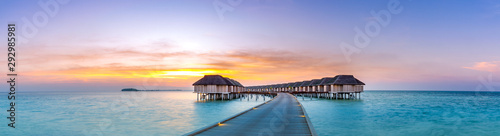 Fotomural Amazing sunset panorama at Maldives