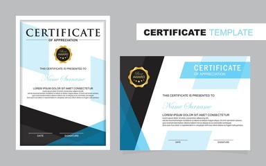 Certificate set template,Vertical and Horizontal