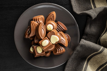 Various chocolate pralines