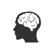Head with brain icon logo