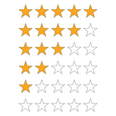 5 star rating icon half stars, review