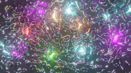 Poster - Metal Abstract Background Neon Colorful Lights Future And Technology