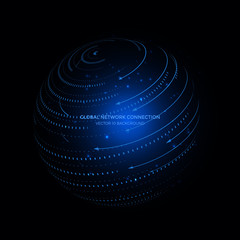 Wall Mural - Connection lines Around Earth Globe. Communication technology for internet business.