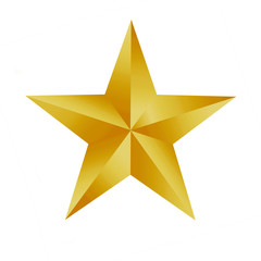 Wall Mural - gold star isolated on white background.