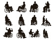 People on Wheelchair Silhouettes
