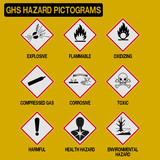 Fototapeta Desenie - Set of GHS pictograms on transparent background