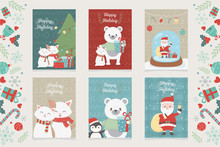 Celebration Happy Christmas Card Set Decoration