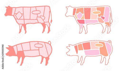 牛肉と豚肉 部位 Buy This Stock Illustration And Explore Similar Illustrations At Adobe Stock Adobe Stock
