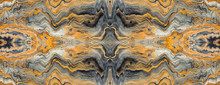 Acrylic Fluid Art. Golden Wave And Curls. Luxury Marbleized Effect Kaleidoscope