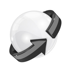 Sticker - White sphere with black arrow wrapped around