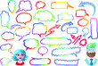 Colored arrows, speech bubbles set