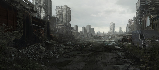 ruined cityscape
