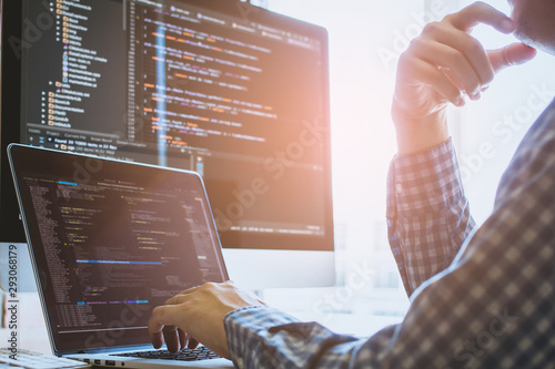 Cuadros en Lienzo Bright light Developer programming and coding technology