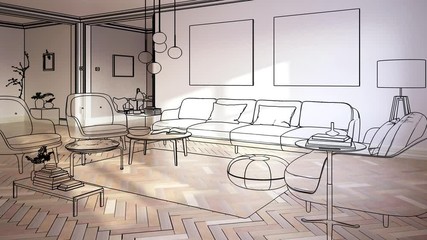 Wall Mural - Contemporary Furniture & Decor - loopable 3d visualization