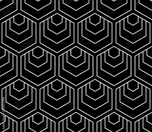 Seamless hexagons pattern. Geometric texture.